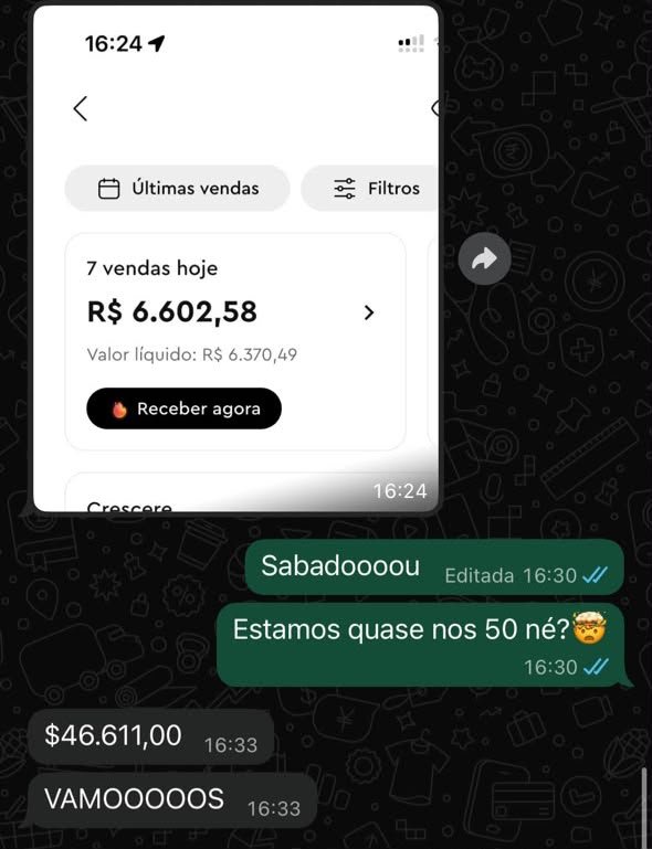 Print de faturamento de aluna Mariana