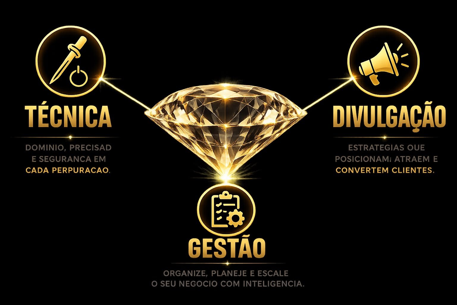 Os 3 pilares do método: Técnica, Divulgação e Gestão